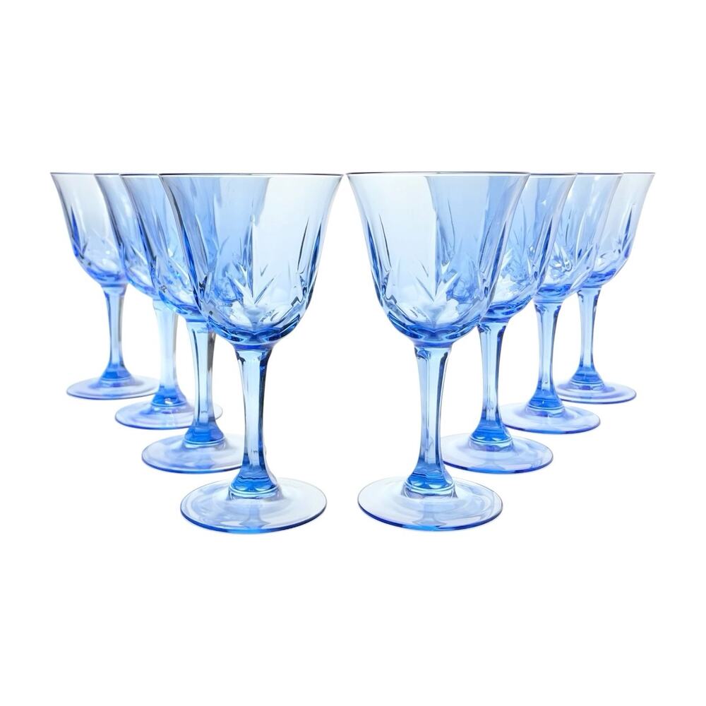 Avon “American Blue” Set of 8 Wine, Water or All Purpose Glasses 7 3/8” 9oz